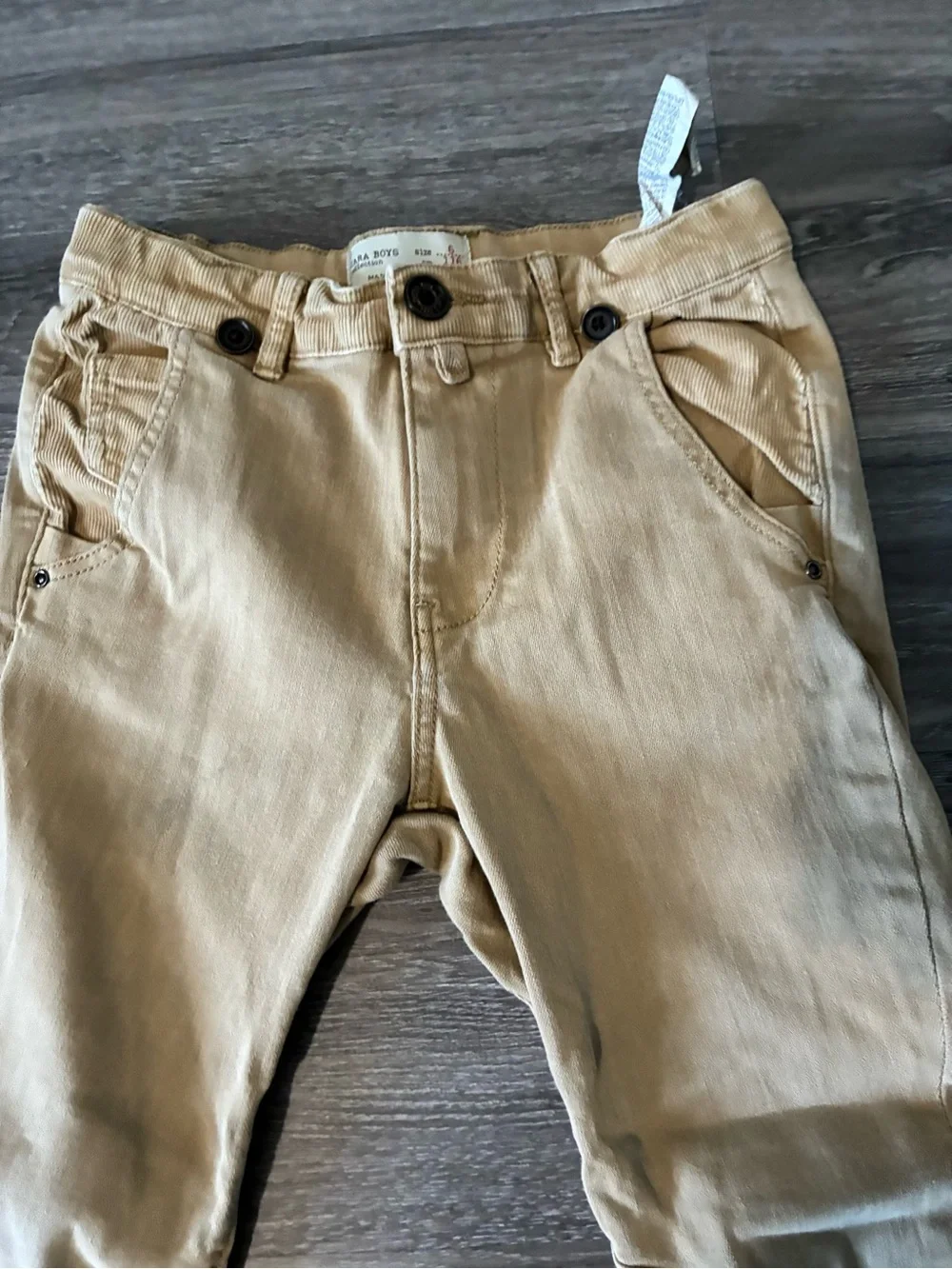 Zara Boys Tan Slim-Fit Pants